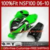 Fiberglass Race Fairings For HONDA NSF100 NSF-100 NSF Gloss Black 100 06 07 08 09 10 Bodywork 116No.59 NS-F100 2006 2007 2008 2009 2010 Glass fiber Injection Mold Body