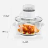 Smart visual air fryers machine household 12L large capacity electric fryer French fries machine light wave oven205A