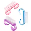 Brosses de nettoyage des ongles Soin des doigts Poignée de nettoyage de la poussière Ensemble d'outils de récurage Fichier Manucure Pédicure Brosse bleue