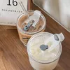 350 ml Söt hundglasvattenflaska med lock och halm Kawaii Portable Milk Carton Drink Botte Coffee Bubble Tea Cup Girl Gift