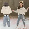 2019 New Girls Clothing Outfitsセットカジュアルスタイルのコットンパーカースウェットシャツジーンズ2PCS秋の子供服