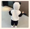 Ensembles de vêtements 2 pièces pour bébés garçons et filles, survêtement de printemps et d'automne, chemise à manches longues et pantalon imprimé Panda pour tout-petits