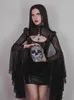 Insgoth Gothic Punk Balck Faux Leather 2pcs Платье винтажное рукавое рукавое топы жены сексуальные платья для ночного клуба Backcon Bodycon 220521