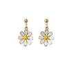 Charm Delicacy Gold Daisy Tournesol Hoop Boucle d'oreille sans fin Cerceaux Dangle Simple Cadeau de vacances de tous les jours pour sa demoiselle d'honneur femmes Bijoux GC1250