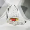 Bolsa de noite feminina em acrílico transparente, bolsa de mão com alça superior para jantar, bolsa de cristal transparente de alta qualidade