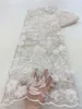 Tissu de dentelle nuptiale de mariage en français violet 2022 Fleuré à la main Lacets en tulle à fleurs à la main avec des paillettes 5 mètres