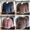 50 cm nieuwe vrouwen warme echte bontjas korte winter bont jas Outerwear Natural Blue Fur Coats For Women Hot Promotion 201112