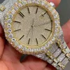 Version Big Moissanite Diamonds Watch Pass Test Automatisk ETA -rörelse Toppkvalitet Män lyx Full Iced Out Sapphire Custom Made Made