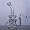 Super Armhold Glass Bong Dab Rig Cyclone Recycler Narghilè Rigs Tube Water Pipe 14mm Joint Oil Rigs Bong con Heady Bowl