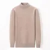 Men's Sweaters Wxq001 Autumn Winter Men Mock Turtleneck Knitting Sweater Thicken Fleece Fashion Simple Comfortable Slim Fit Solid Color Tops