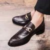 Brogue Men Shoes 2022 New Couro PU Casual Business Shoes Fashion Dress Clássico Confortável Slip on Spring Autumn Loafer Round Toe