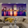 Moderne CityScape Affischer En skriver ut Muur Art Canvas Schilderij Florida Tampa Night View Foto's Voor Woonkamer Decor No Frame