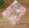 Portable Cherry Blossom Wear-resistant Waterproof Bag Frosted Transparent Gift Bags Handbag Shopping Bag Clothing Packaging