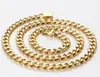 18K Gold Plated Chains new men's hip hop encrypted single woven six sided grinding buckle Necklace Bracelet Set