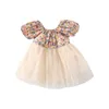 Robes de fille princesse Tutu robe vêtements décontractés enfant en bas âge bébé fille été arc imprimé gilet et maille petites filles pour PartyGirl's