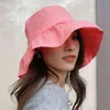 2022 nuevo estilo japonés plisado pescador sombrero mujer verano fino Casual todo-fósforo sombrero para el sol sombrilla Panamá Gorros Y220607