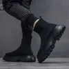 Chaussette respirante bottes pour hommes mode hommes maille baskets haut haut hommes vert chaussures