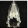 Velo da sposa corto da sposa da donna 150 cm bianco uno strato con applicazioni di fiori in pizzo 2022