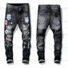 Męskie fajne Rips Stretch Designer Jeans Distressed Ripped Biker Slim Fit Washed Denim motocyklowy Męskie hip-hopowe modne spodnie męskie 2021 01