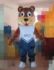 Costume da mascotte orso di Halloween Abiti da cartone animato Abito da festa Abbigliamento Carnevale Vestito peloso per adulti