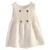 아기 여학생 스웨터 버튼 조끼 니트 조끼 드레스 어린이 조끼 어린이 옷의 옷 우아한 공주 드레스 L220803