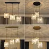 Lampes de lustre modernes pour salon rond salle à manger chambre chevet luminaire suspendu lampe de cuisine lustres LED en cristal