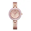 Top Brand Fashion Casual Luxury Crystal Rignestone Ladies Watch Bracelet Gift Relogiofeminino Wristswarchs
