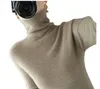 Turtleneck kashmir tröja kvinnor hösten vinter koreansk turtleneck pullovers kvinnlig varm jumper grön stickkläder