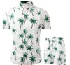 Set da 2 pezzi Estate per uomo Tute Camicia hawaiana Pantaloncini Set Abiti con stampa floreale Abbigliamento da spiaggia Abbigliamento da uomo 2022 Abbigliamento casual