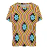 Kvinnors plus-storlek t-shirt retro hippie t skjortor bohemian blommor power street mode kort ärm harajuku tees 5xl 6xl strand toppswomen's