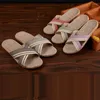 Slippers Mntrerm Summer Men Men Flax Flip Flop Canvas Linen Linen Не скольжение дизайнерские сандалии дома модные слайды соломенные туфли