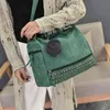 Sac de soirée Ttou Vintage Pu femmes Rivet plus grand dames sacs à main boule de cheveux épaule doux bandoulière s pour femmes Messenger 0623