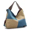 Evening Bags Unisex Canvas Handbag Color Block Patchwork Retro Women Satchel Outdoor Casual AccessoriesEvening