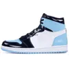 Mens Jumpman 1 Retro High OG Basketbalschoenen 1S University Blue UNC Chicago Heritage Royal Patent Gefokte sfeer Dark Mocha Brotherhood