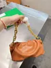 Evening Bag Cloud Women Famous Designer Brand Soft Genuine Leather Ladies Pouch Big Metal Chain Messenger Hand Luxury Tote 220610