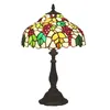 Фумат тиффани стиль настольные лампы красный вишневый вишневый зеленый лист витраж на стол домашний декор светиль