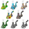 Bongs de silicone diferentes padrões Hookahs com tigela de 14mm Dab Rigs tubos de água acessório de fumaça