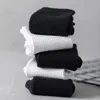 Chaussettes pour hommes Blanc Tube moyen pour hommes Printemps et été Bas fins Femmes Noir Coton Sports HommesHommes