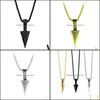 Pendant Necklaces Pendants Jewelry Unique Premium Energy Wearable Wholesale Arrowhead Arrow Necklace Drop Delivery 2021 4Hfbw