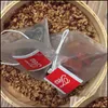Sachets de thé 6,5 * 8 cm Sachets de thé jetables vides avec chaîne d'étiquette Filtres en nylon Passoires à herbes Gadgets de cuisine 2022 Drop Delivery 2021 Cof