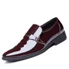 Dress Shoes Men Patent Leather Slip On Fashion Moccasin Glitter Formal Male Pointed Toe For