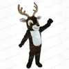 Halloween Deer Elk Mascot Costume Cartoon Thème du personnage du carnaval Festival Fancy Dishat Christmas Adults Taille Party Titifit