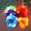 LED Luminous Hair Bands Scrunchies Women Girls Headwear Rope Simple Wrist band Rings Rubber Strings Hair Accessories Stage Lighting