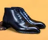 Nuovo stile di alta qualità scolpito brogue stivali da uomo in vera pelle stivali da uomo a punta retro martin moda caviglia stivali
