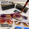 Солнцезащитные очки Dita Grand Ane Designer для мужчин Goggle Rimless Pilot Plank Black Round Shield Top Высококачественный оригинальный бренд Spectacles Luxury