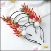 Headbands Hair Jewelry Christmas Hairbands For Girls Cute Deer Ear Kids Antler Bands Plastic Hoop Accessories Js96T