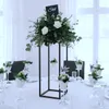 dekoration golvvas guld blomma vaser svart tabell mittstycke för äktenskap vintage blommor stativ kolonner för bröllopsdekorationer imake261