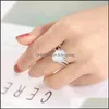 Wedding Rings Jewelry Womens Dainty Promise For Women Heart Luxury Copper Vintage Sier Large Gemstone Dr Dhabq