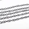 3meter Lot Black 5mm Stianless Steel Round circle Rolo Link Chain Jewelry Findings Chains Marking DIY in bulk