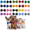 Pet Bow Tie Dog Cat Neck Collar Adjustable Solid Color Bowtie Dogs Collars Fashion Pets Grooming Accessories pet Supplies